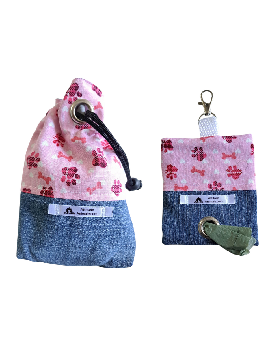 Kit Pochette à gâteries et porte-sacs à déchets pour chien - KPP011