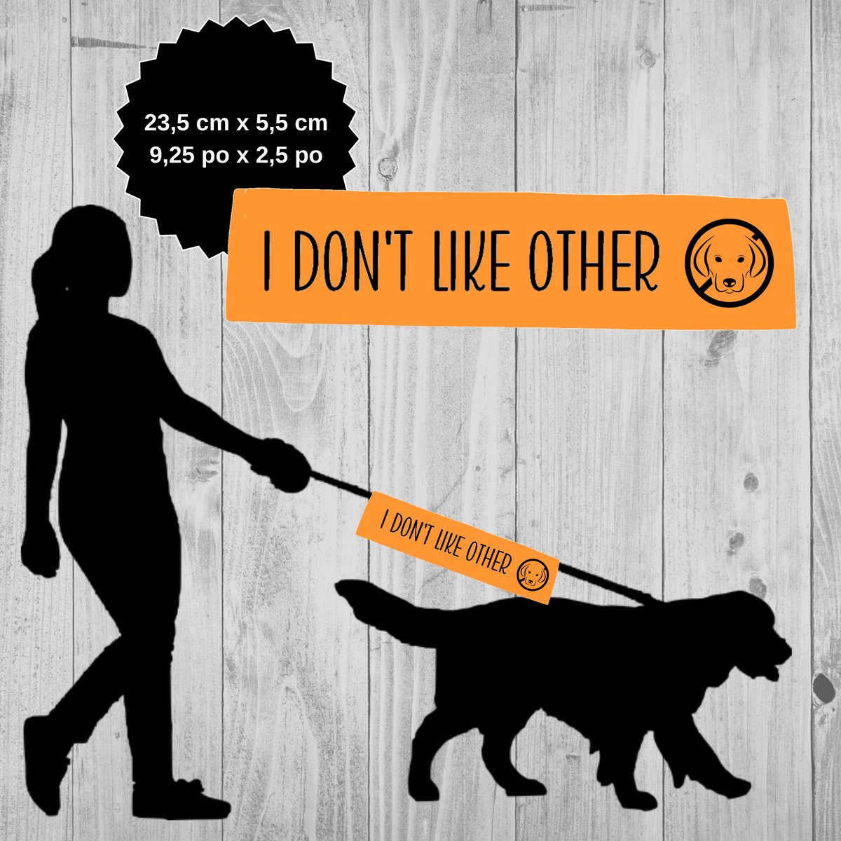 Leash sleeve - I DON'T LIKE OTHER DOG
