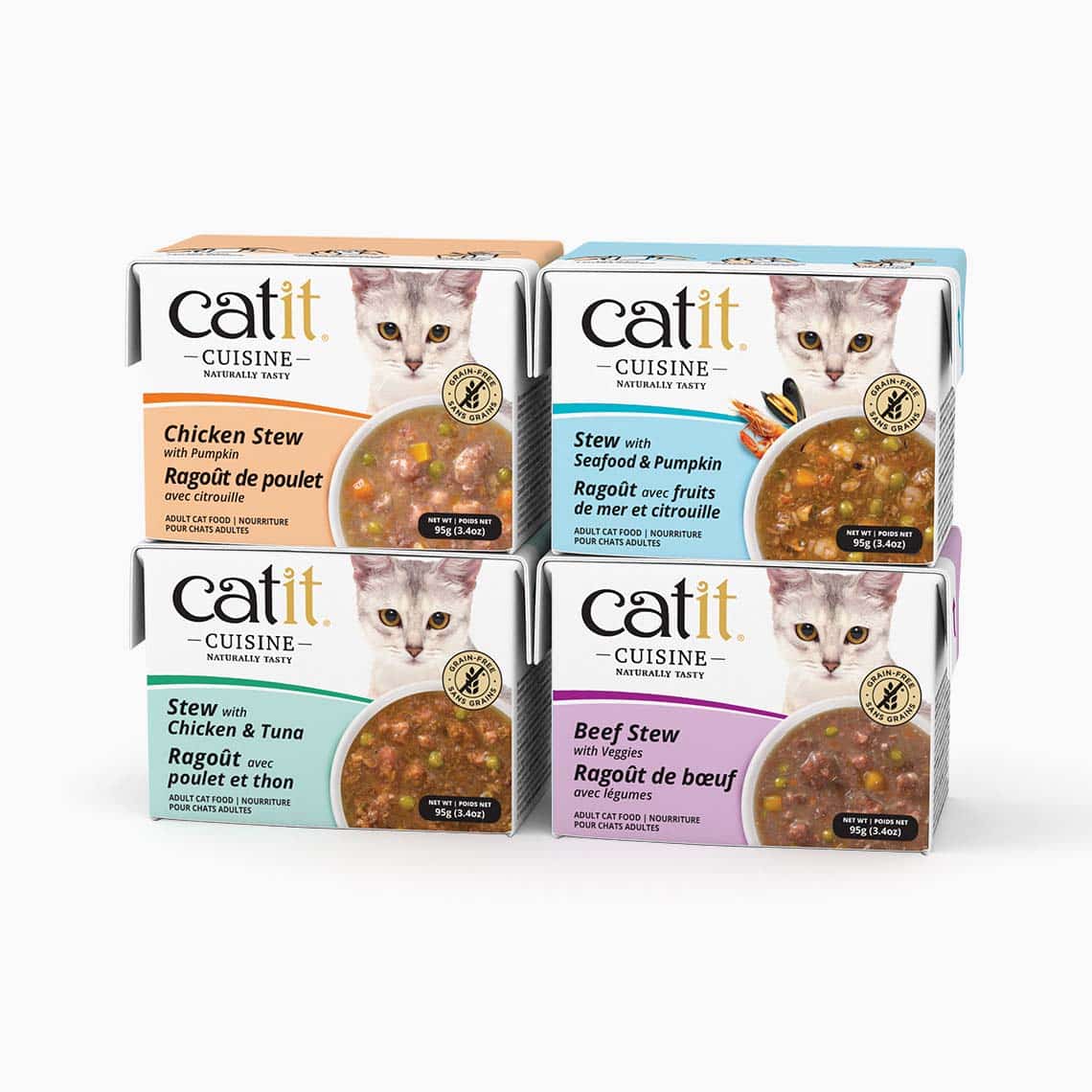 Ragoût Catit Quatre aliments complémentaires pour chats adultes